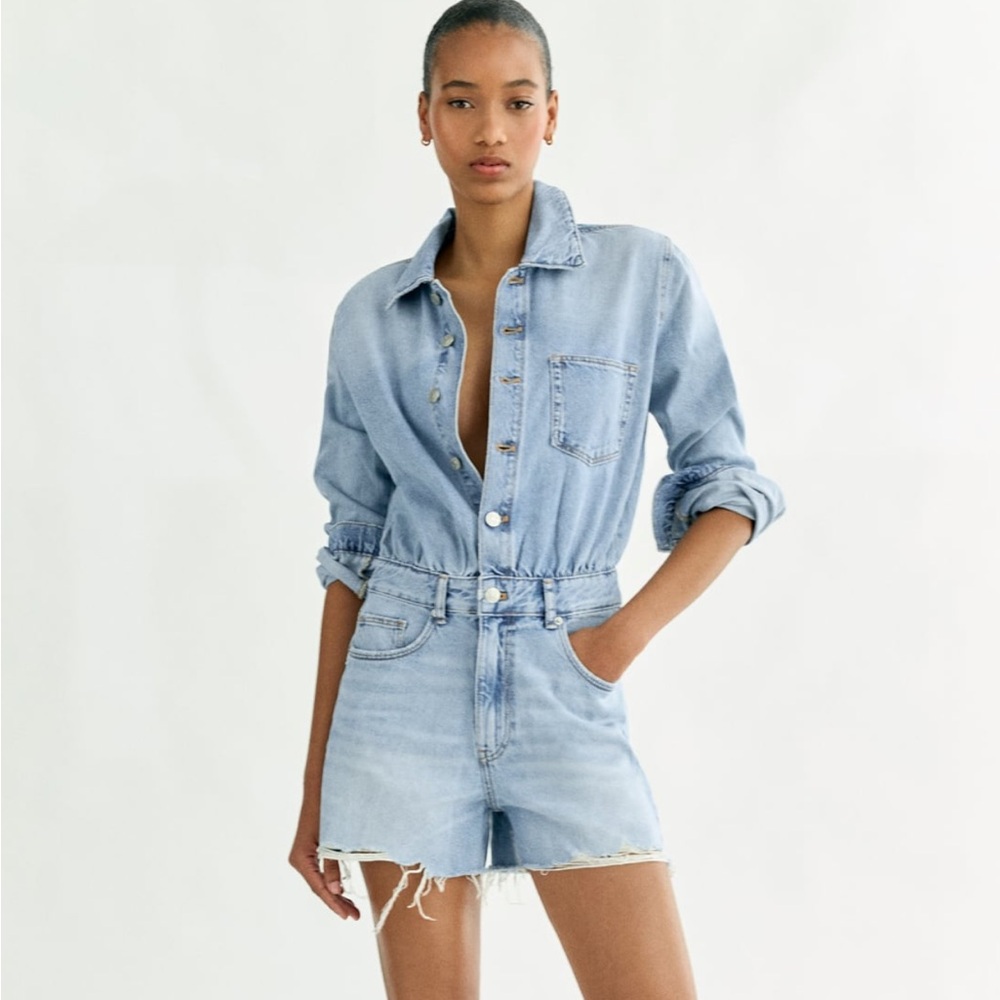 COPY - ZARA NWT DENIM SHORT JUMPSUIT